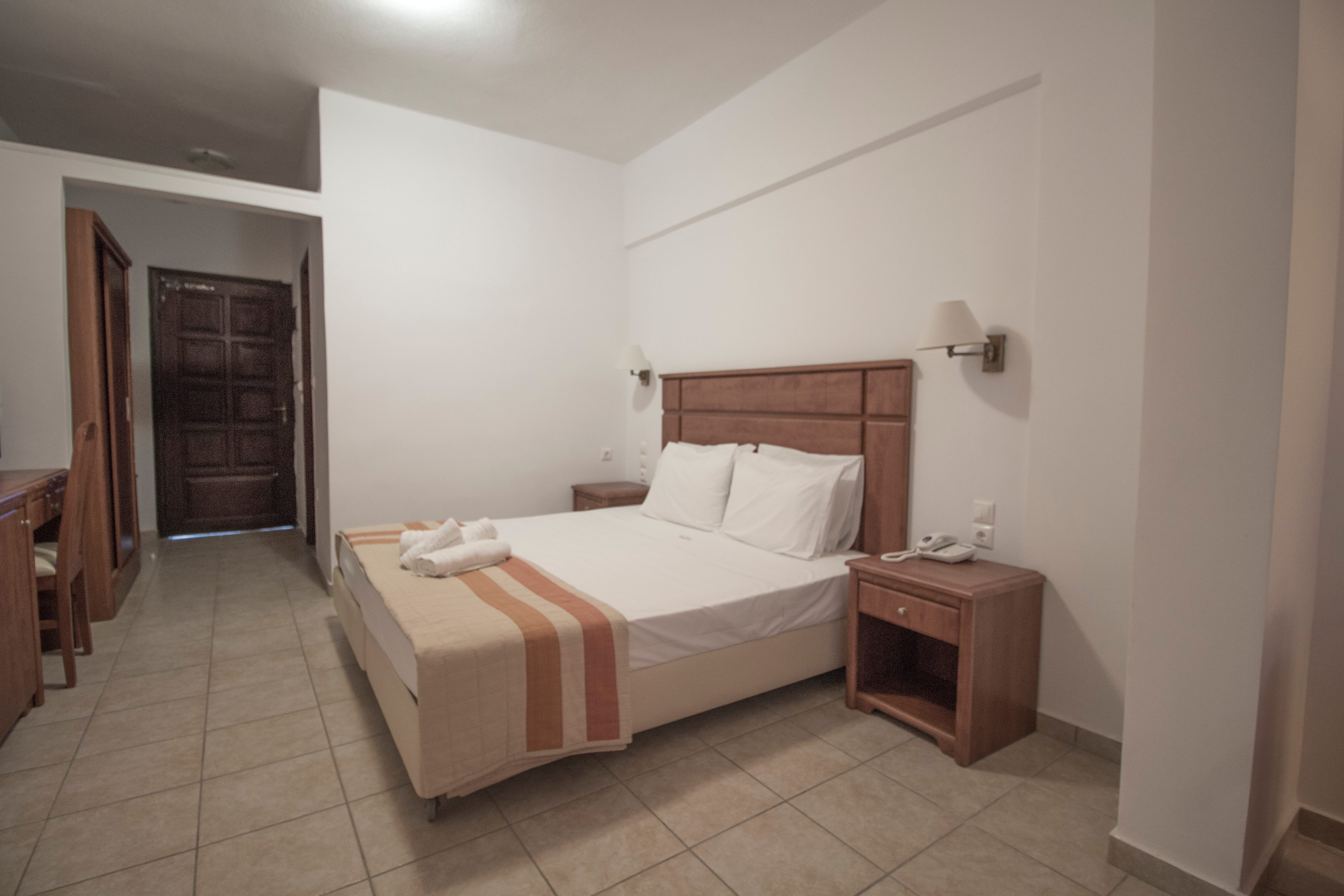 a bed in a room