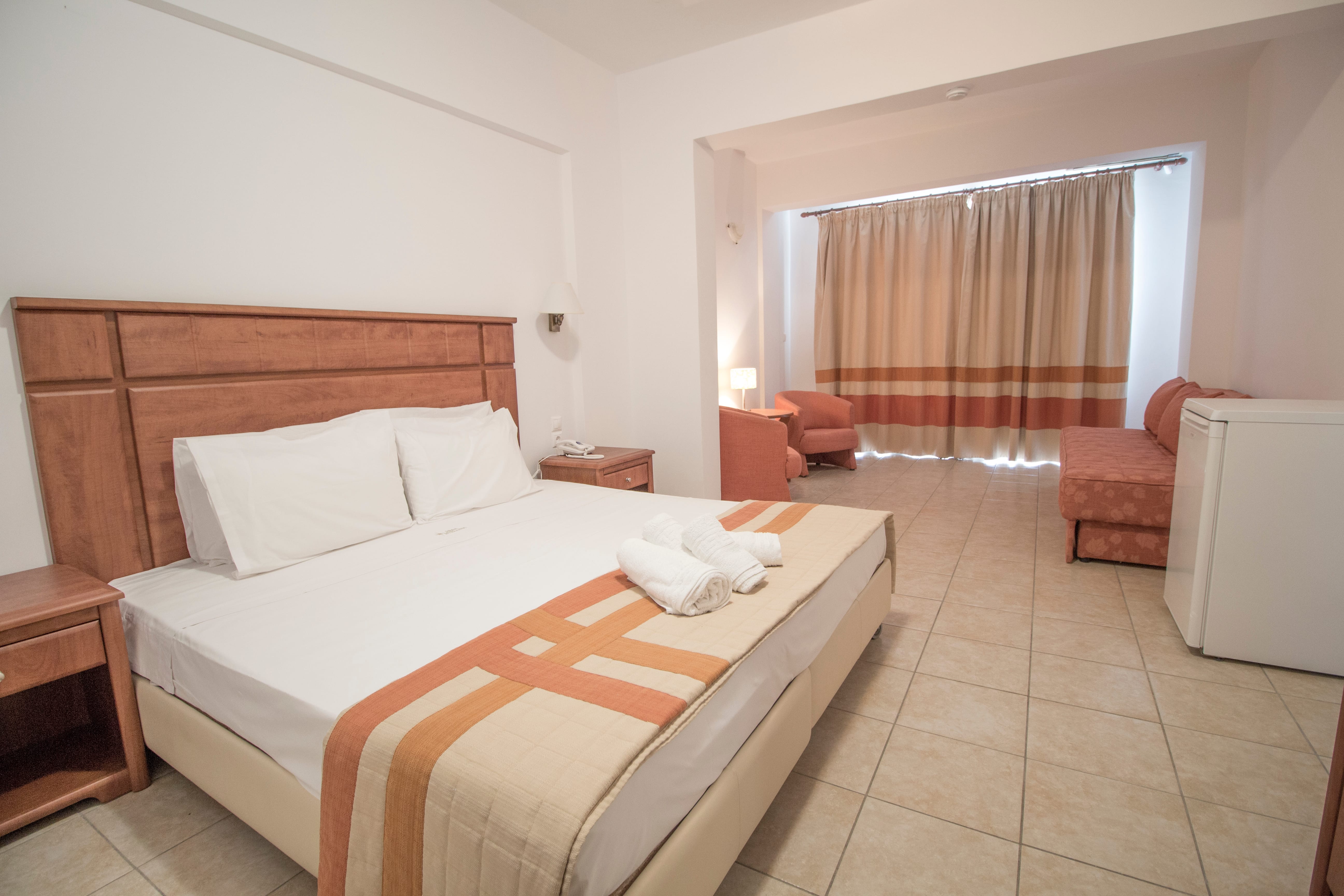 a bed in a room