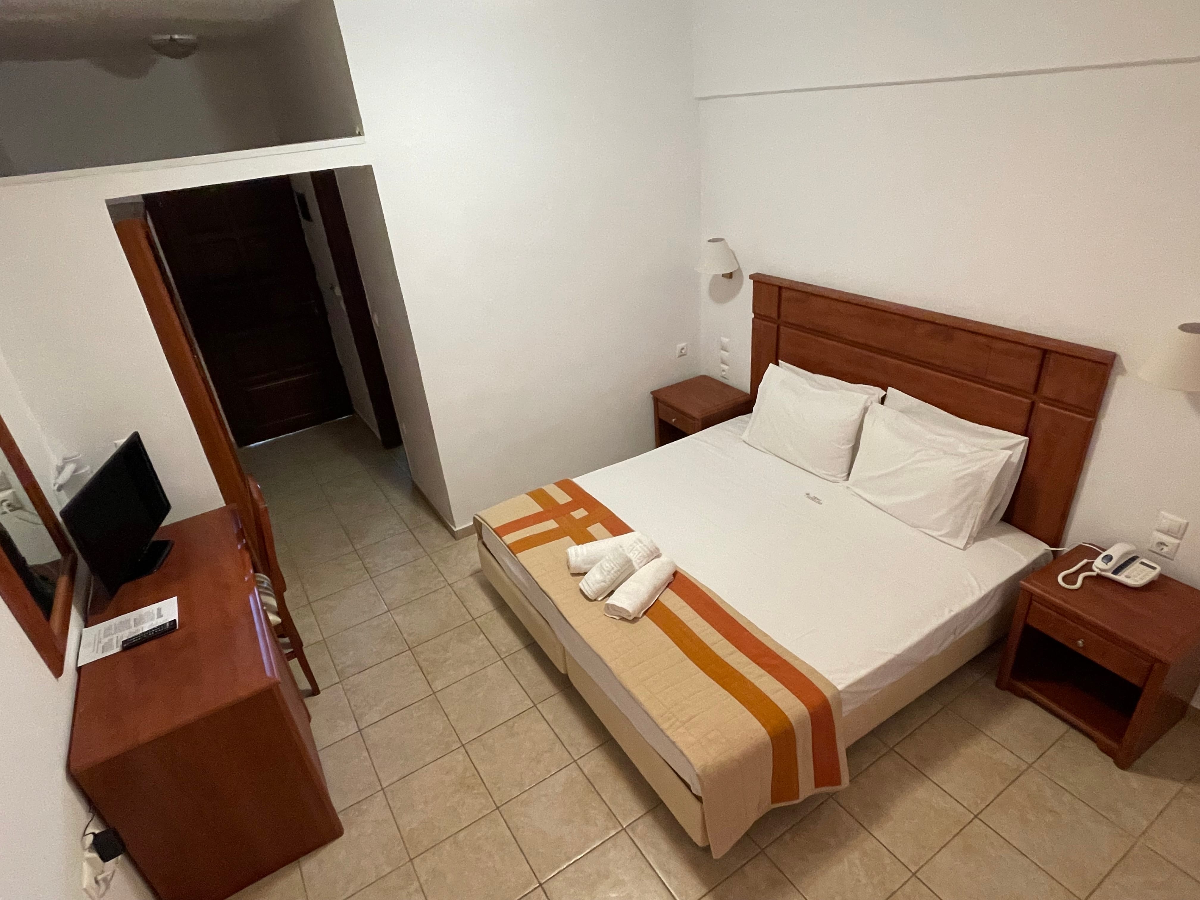 a bed with a towel on it