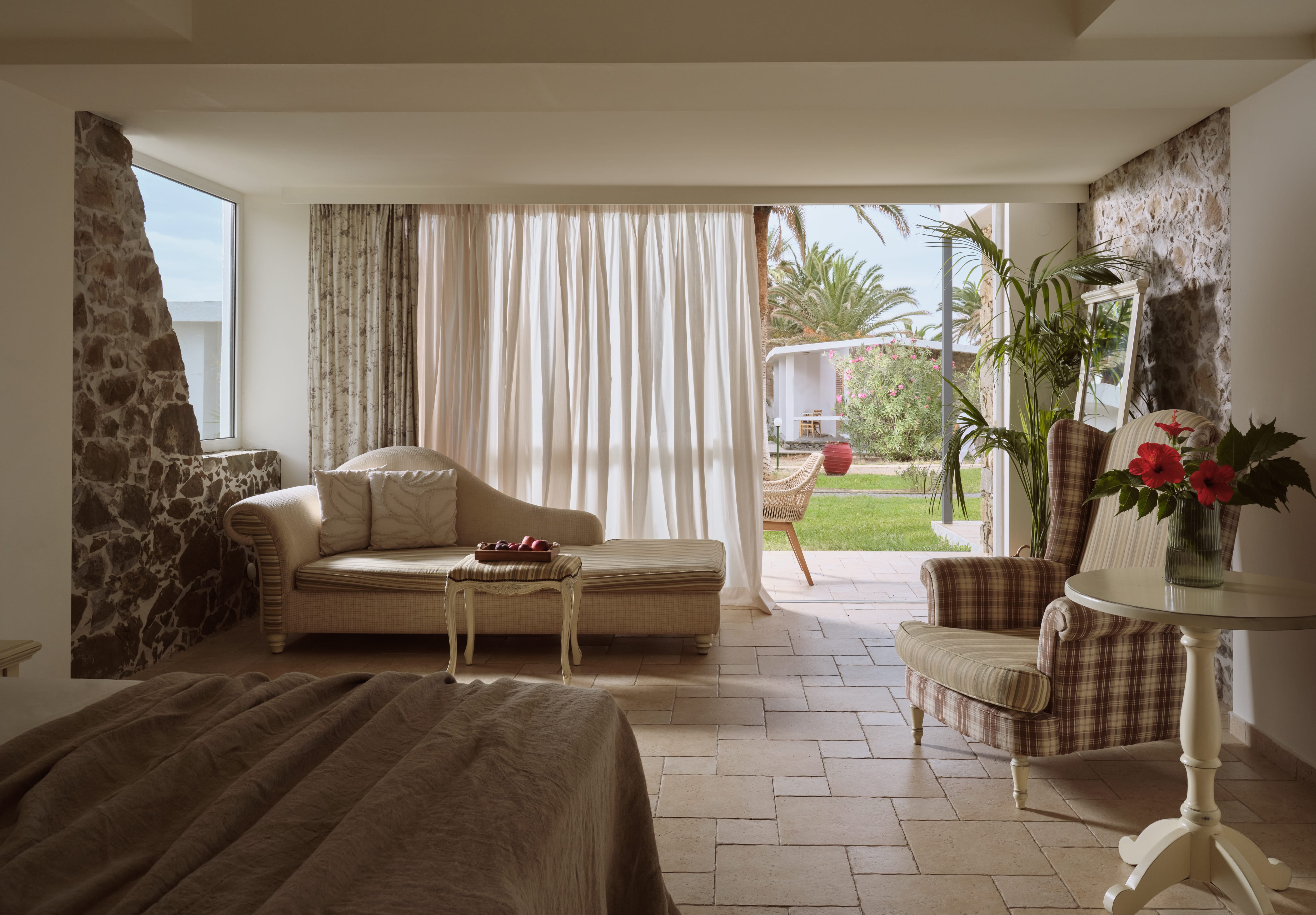 a room with a bed and a couch