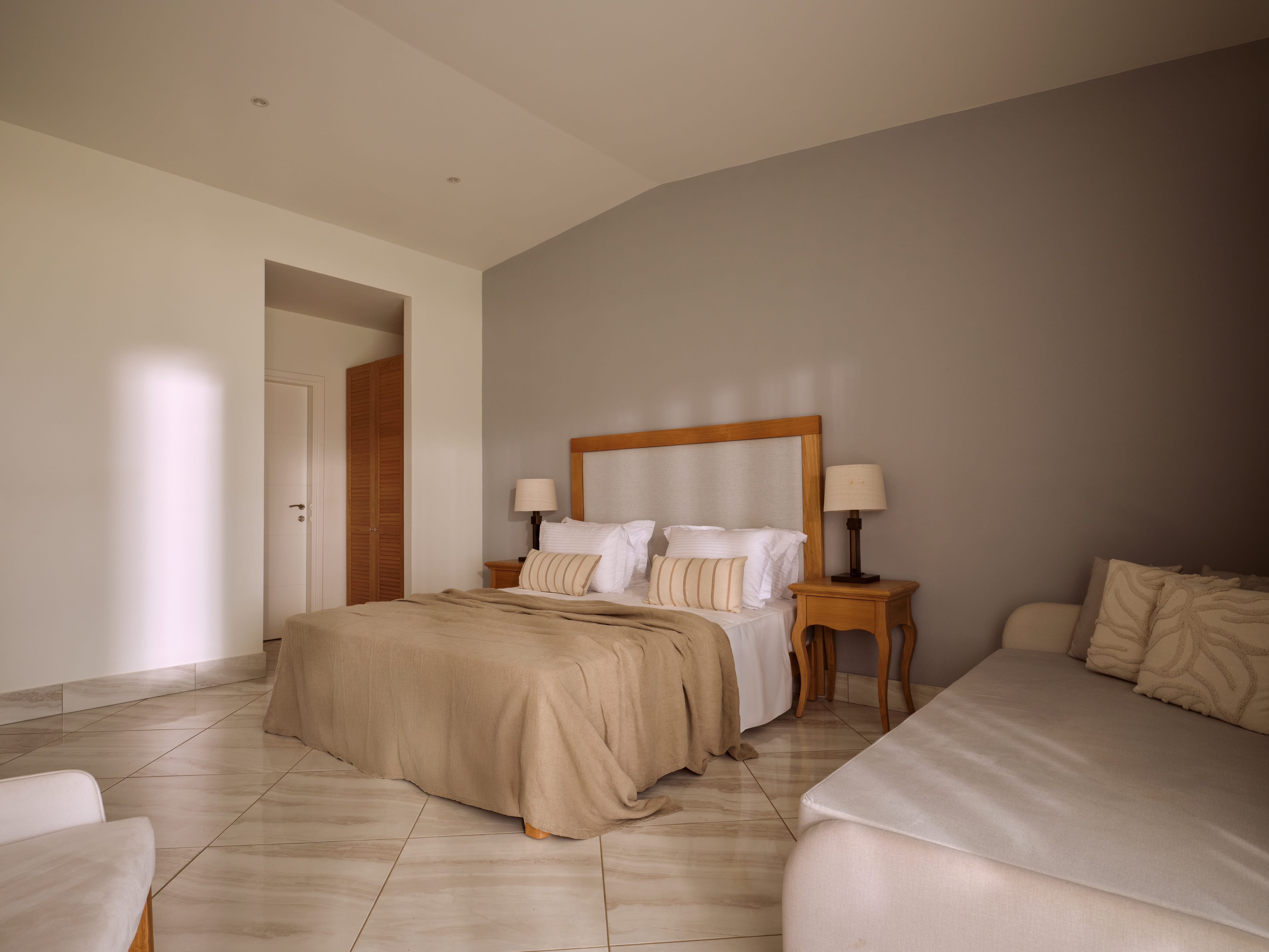 a bedroom with a bed and a bed