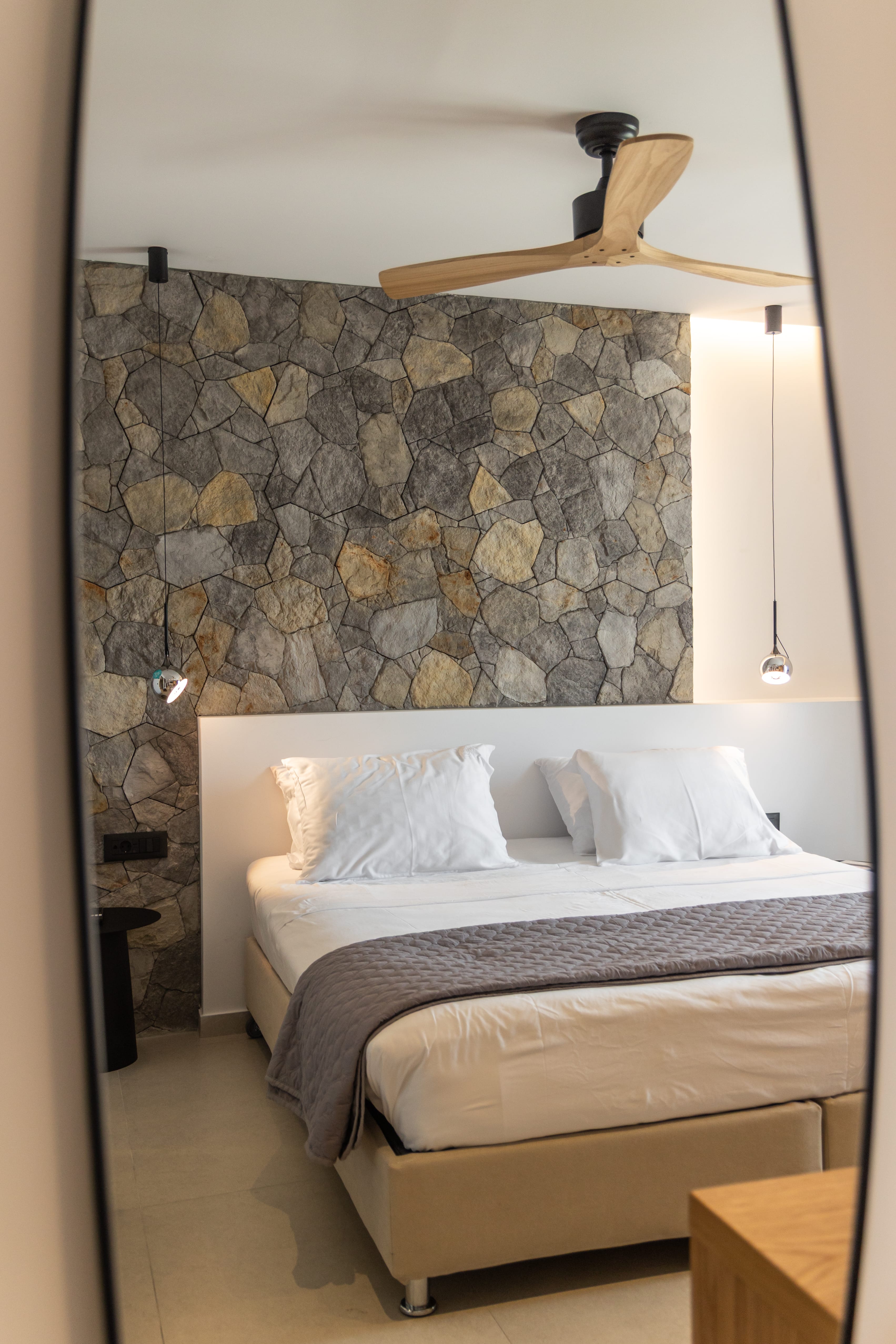 a mirror of a bed