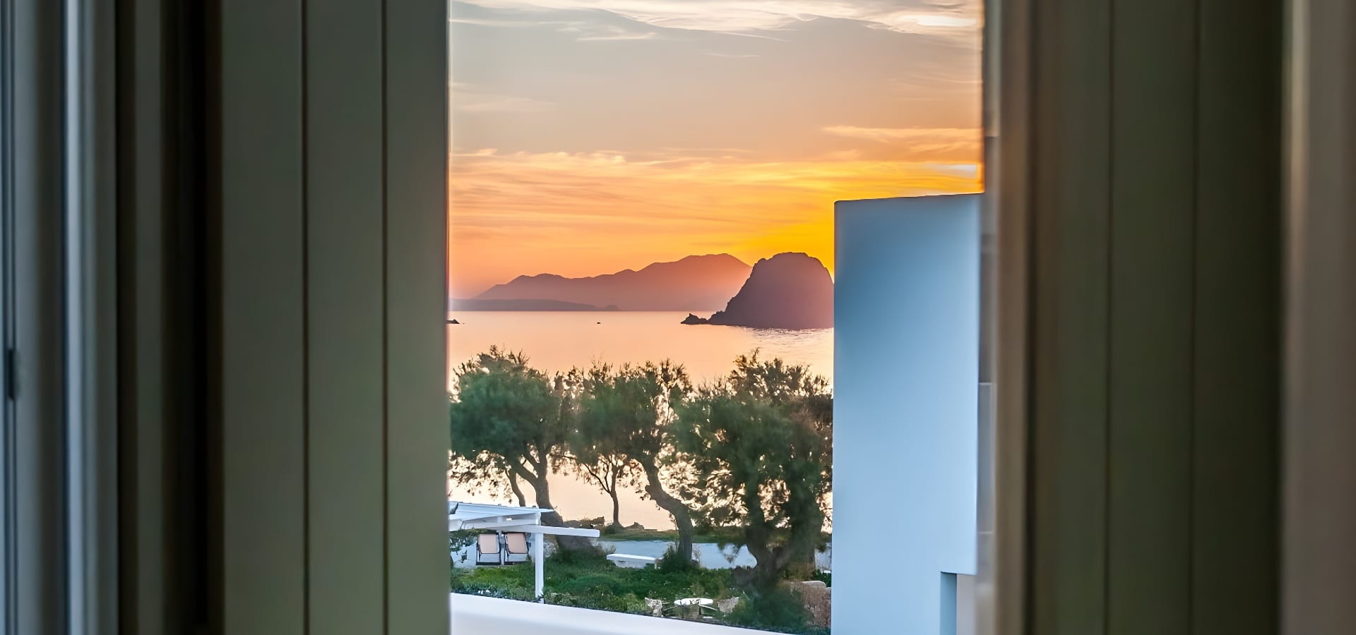 a view of the ocean from a window