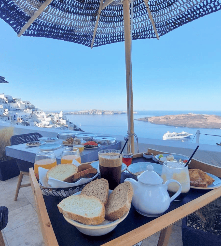 a table with food and drinks on it