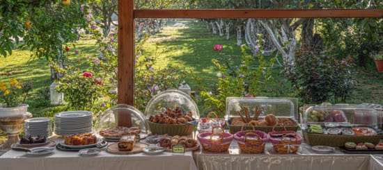a table with food on it