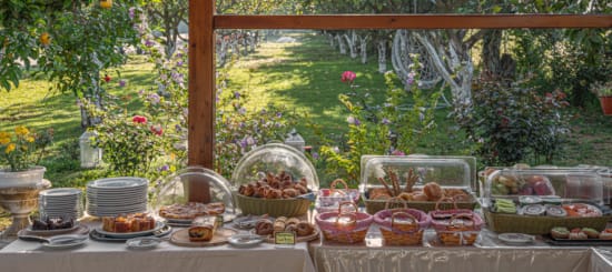 a table with food on it