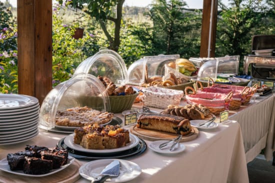 a table with food on it