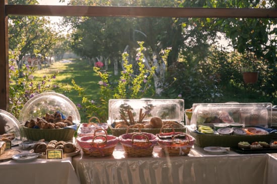 a table with food on it