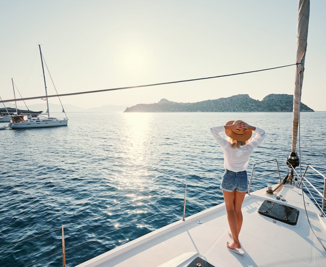 a person standing on a boat