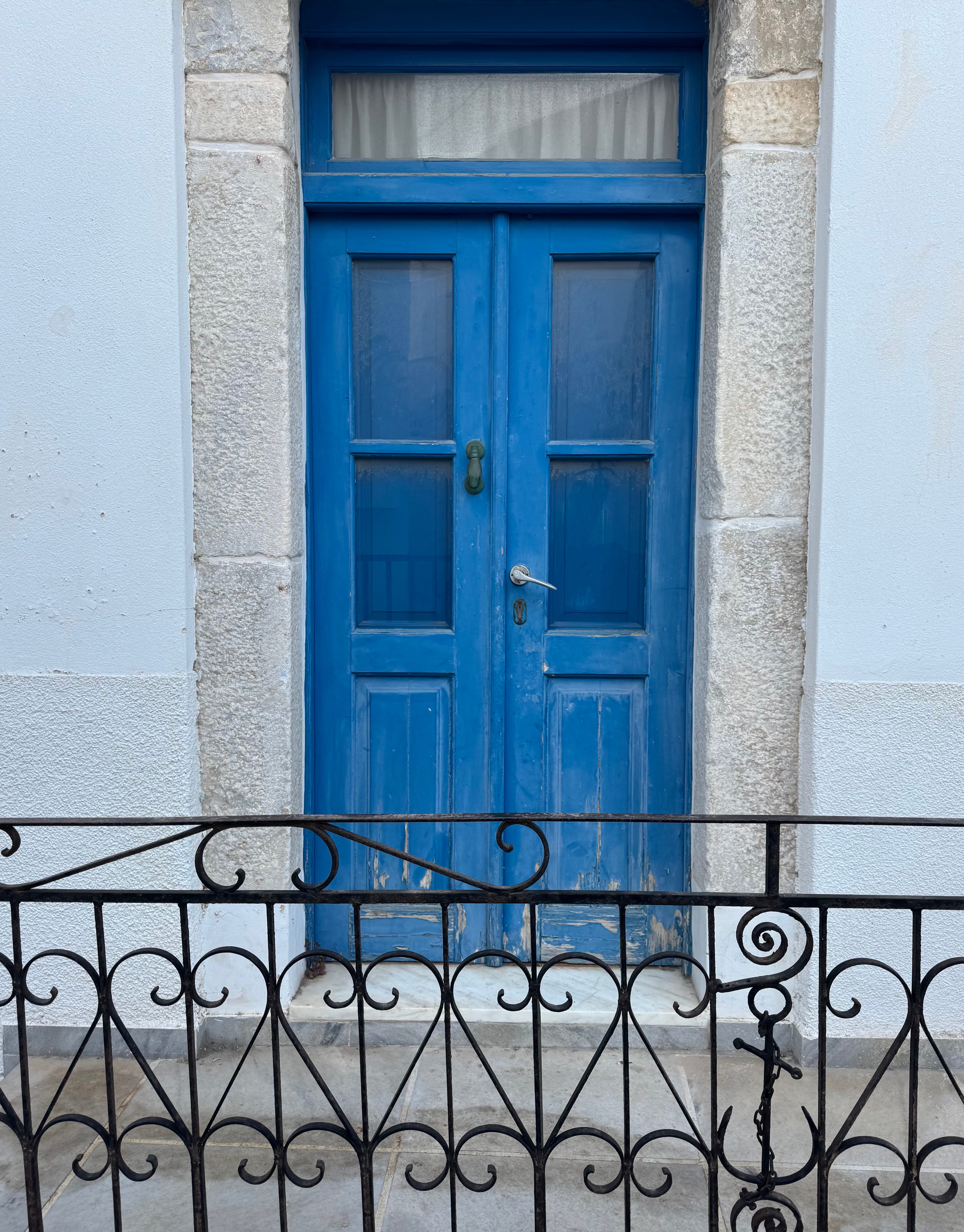 a blue door on a building