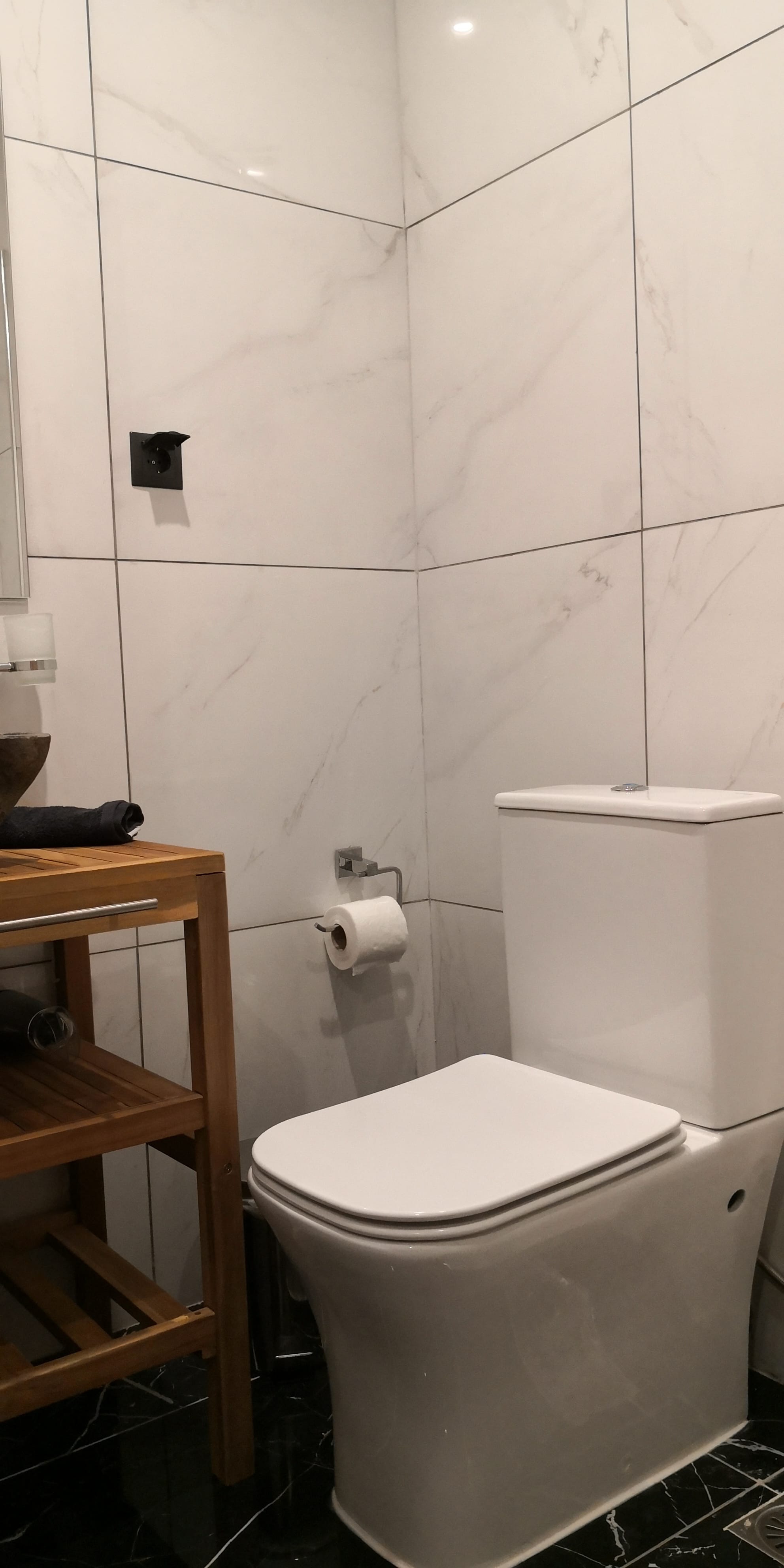 a toilet in a bathroom