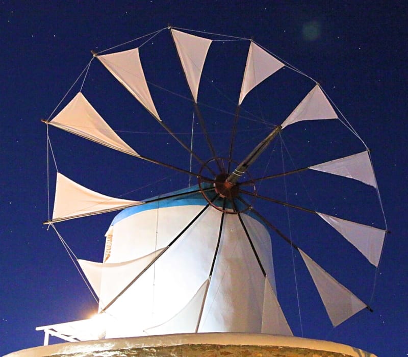 a white and blue umbrella