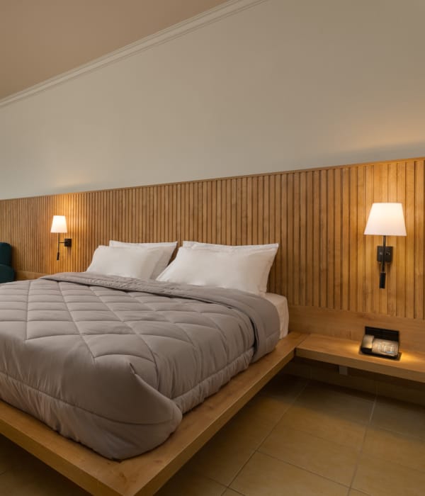 a bed in a room