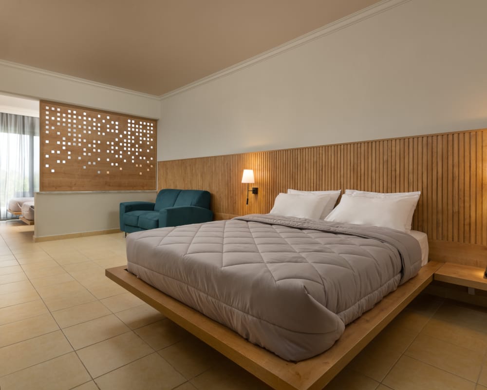 a bed in a room