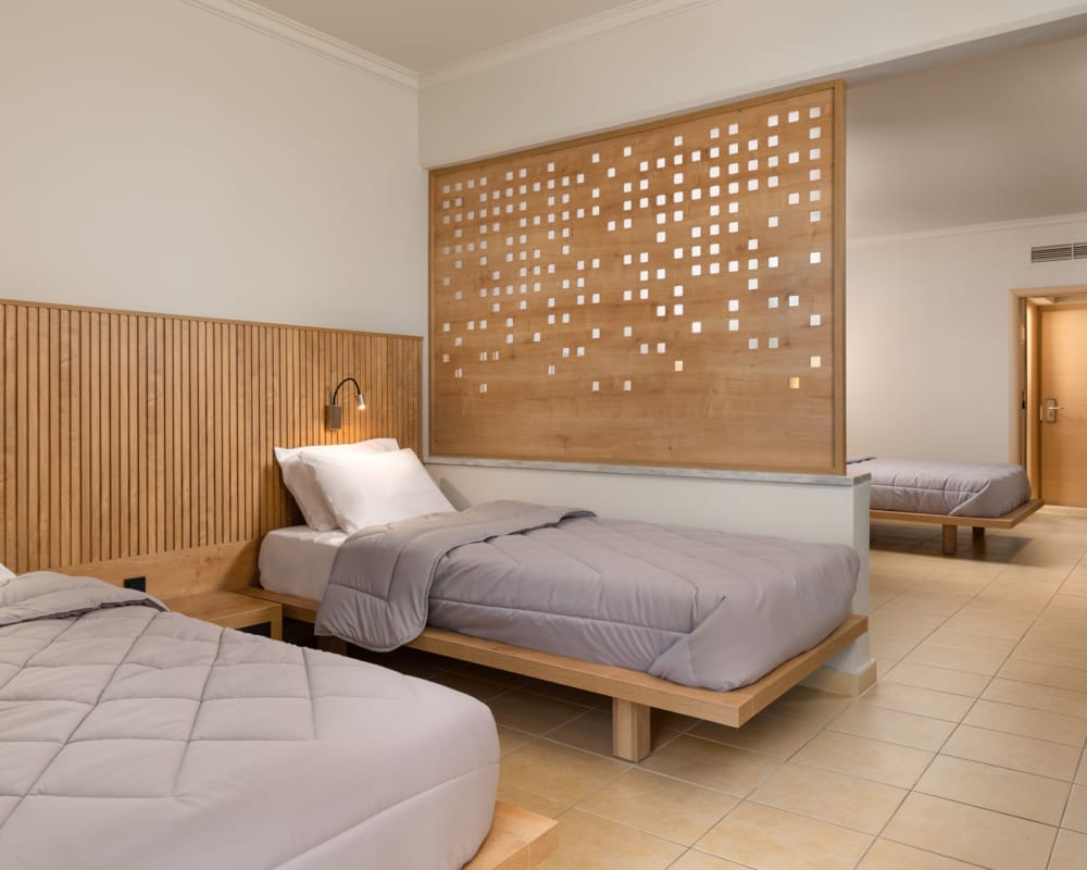 a room with two beds