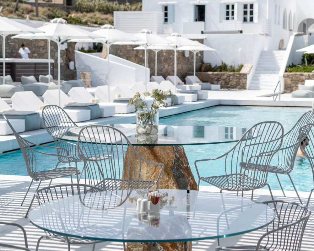 a table with chairs around it