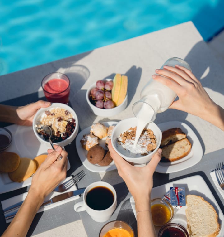 a table with food on it