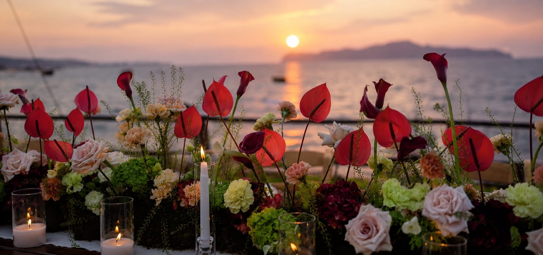 flowers-sunset