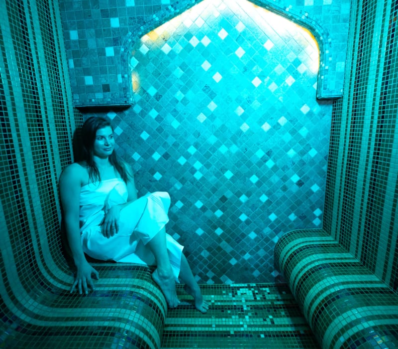 a person sitting on a staircase