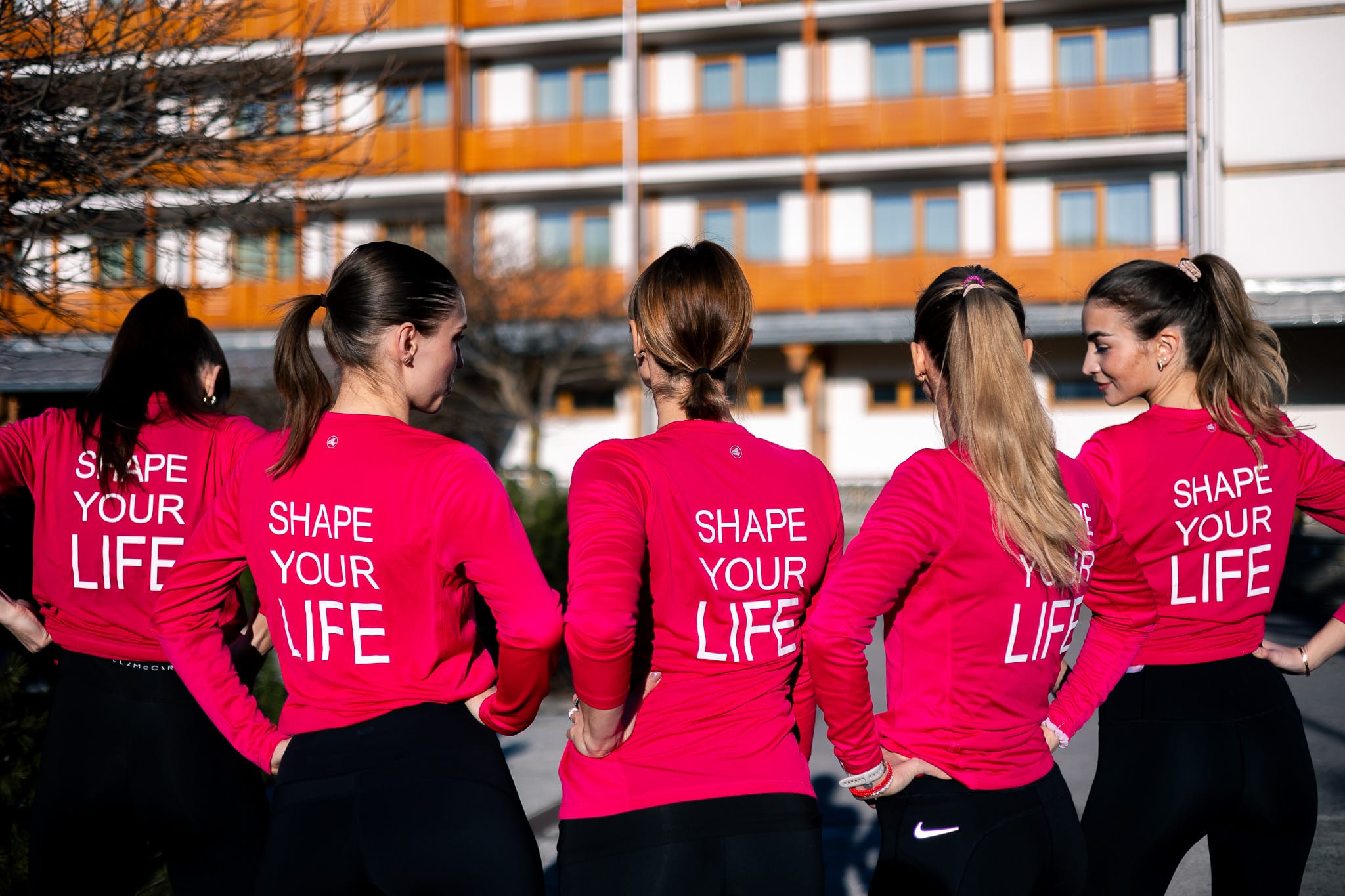 a group of women wearing matching t-shirts