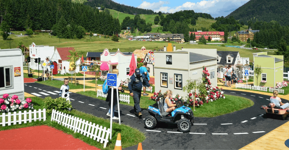 a person riding a small vehicle