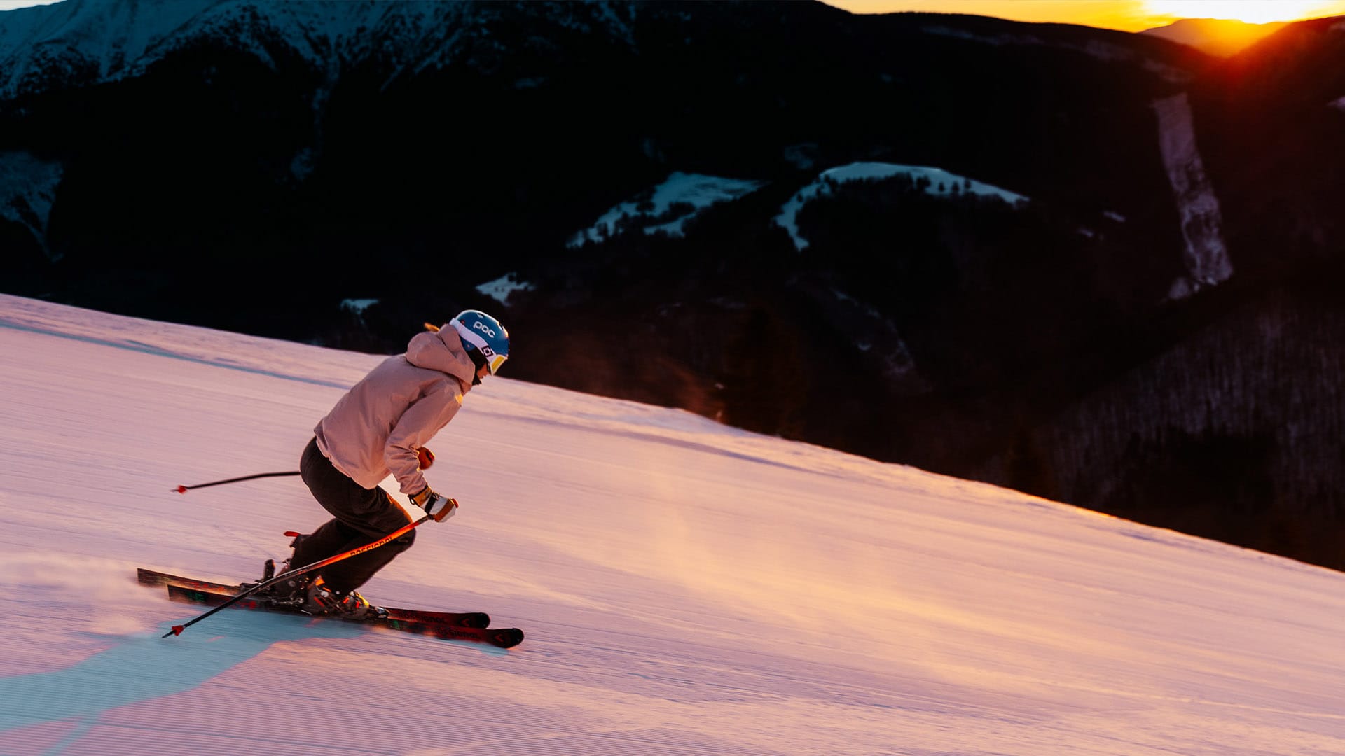 a person skiing down a slope