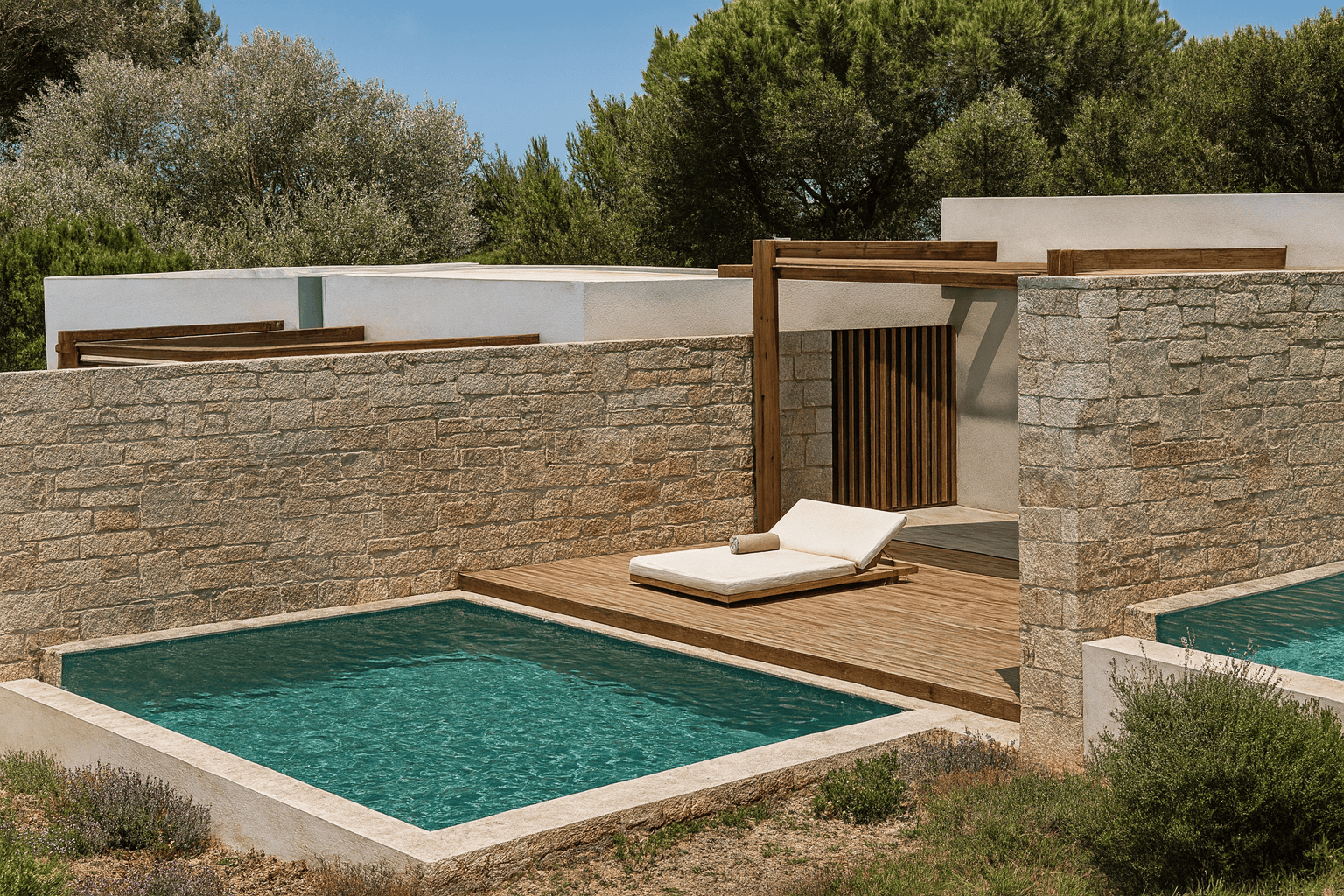 a swimming pool in a backyard