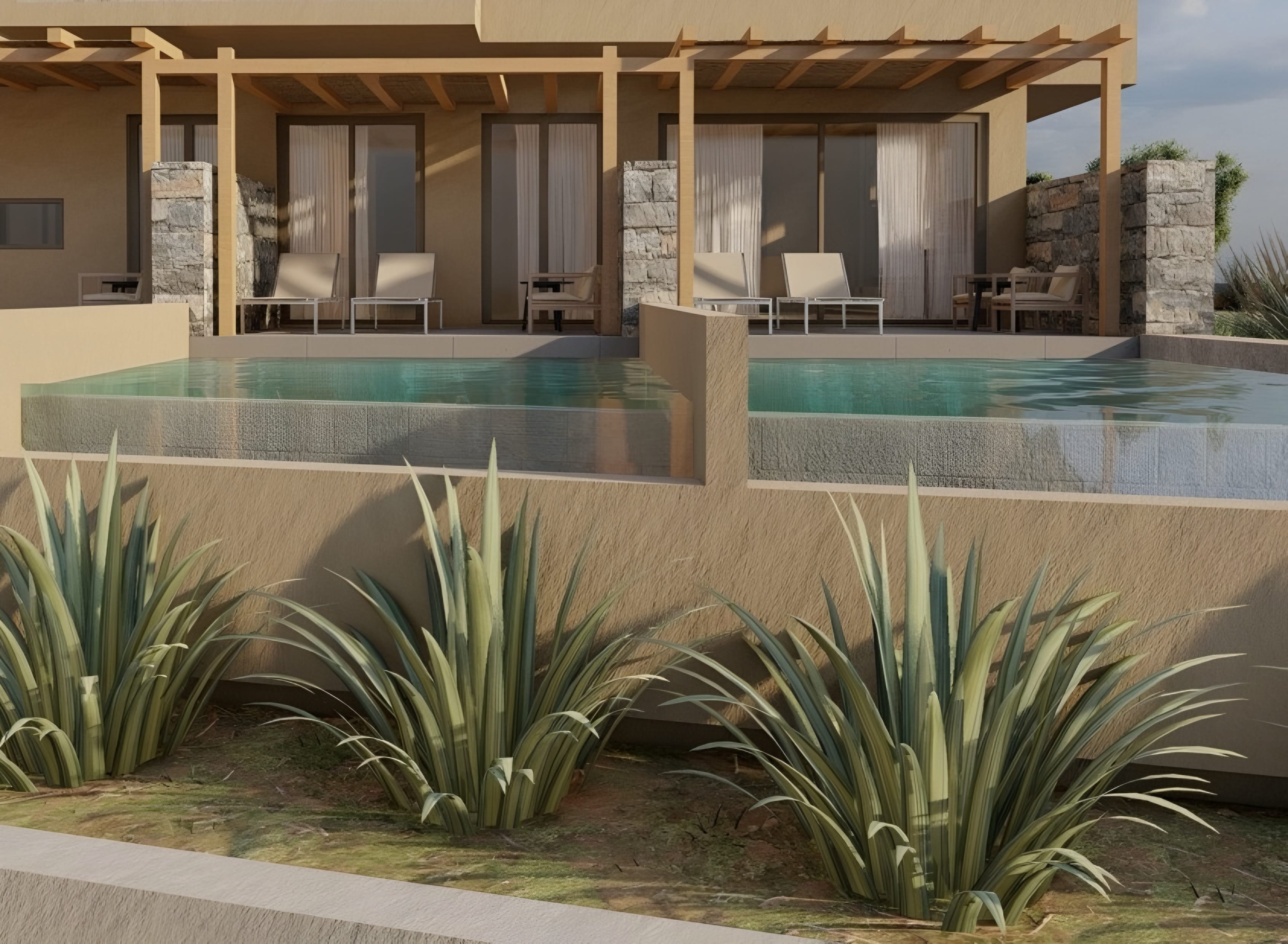 a swimming pool in a house