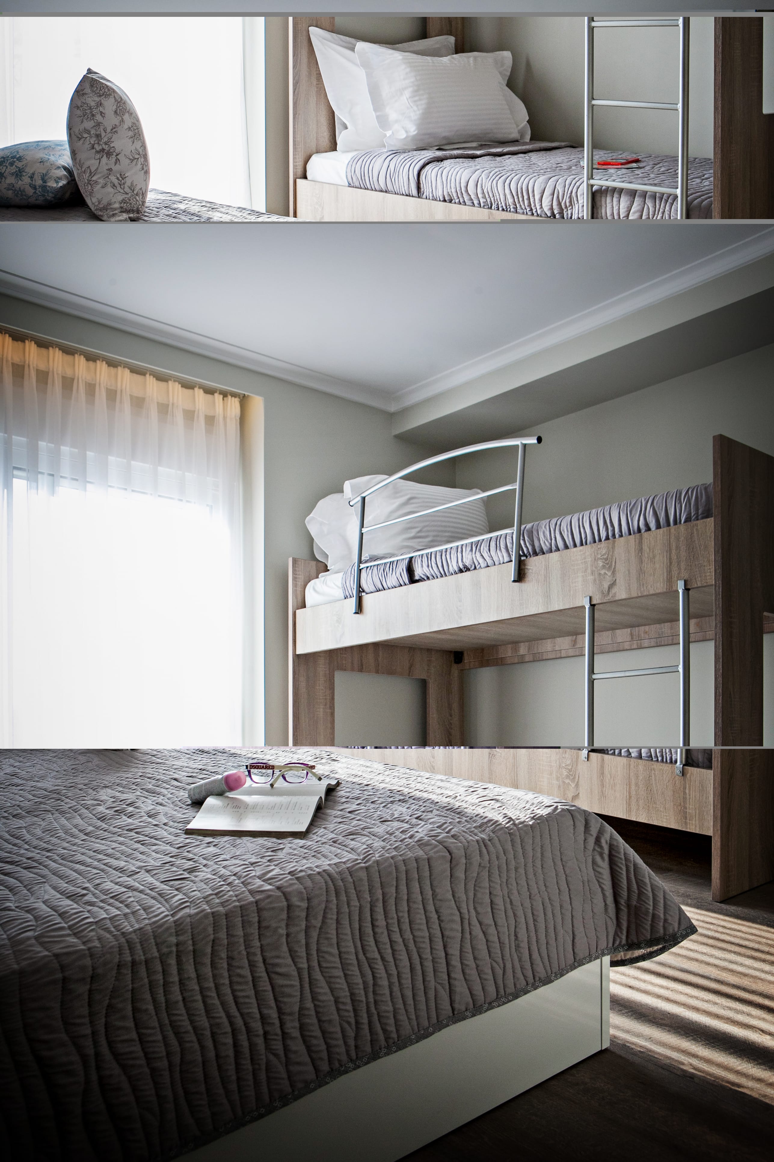 a bed with a bunk bed