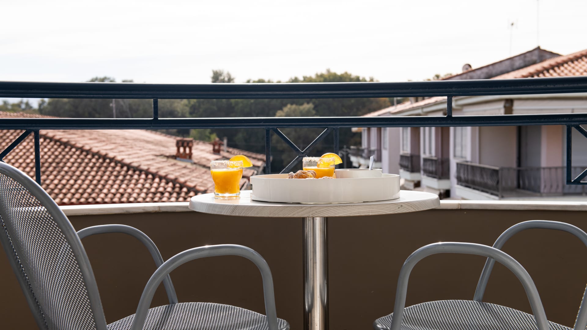 a table with a plate of fruit on it