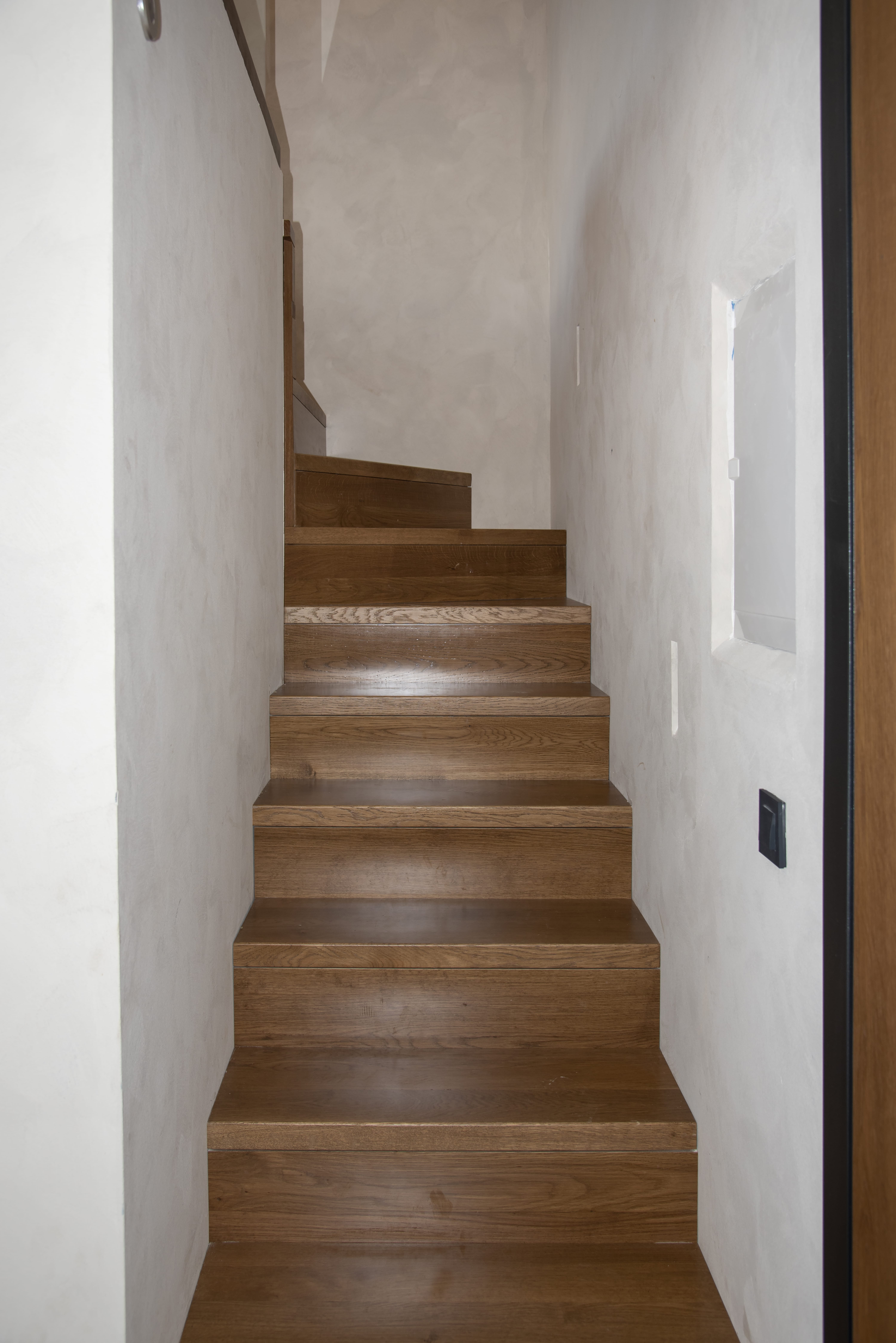 a wooden staircase in a house