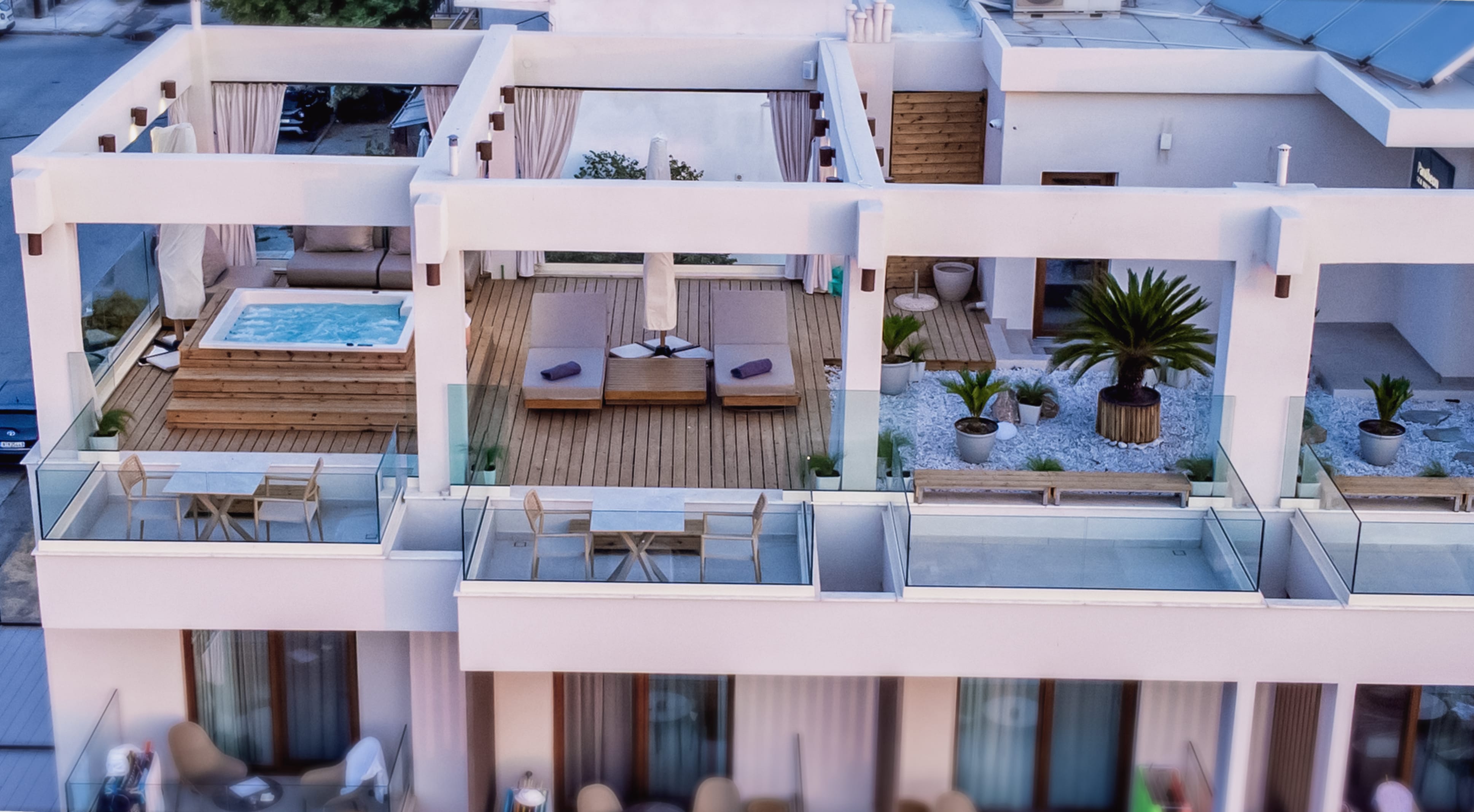 a high angle view of a building