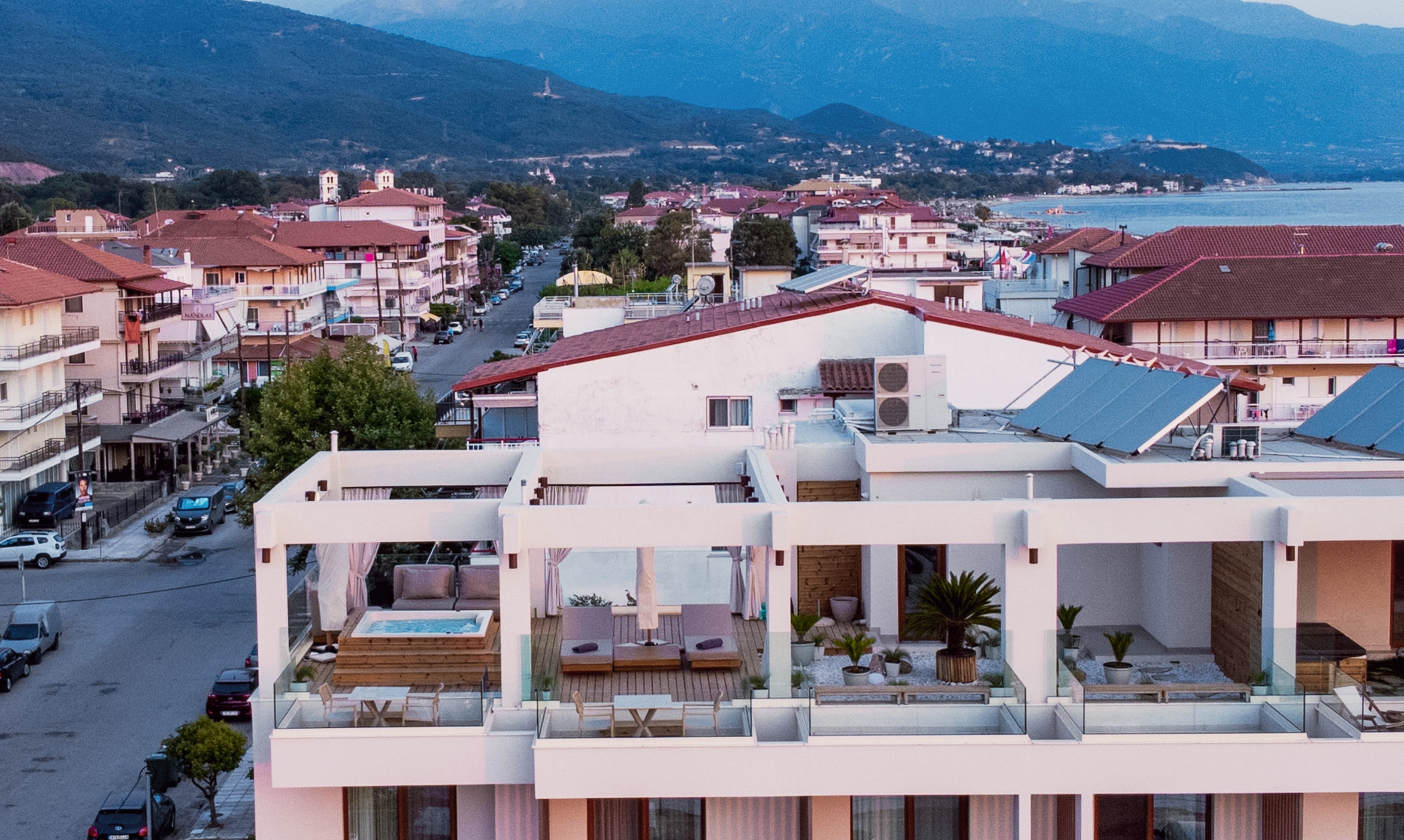a high angle view of a building