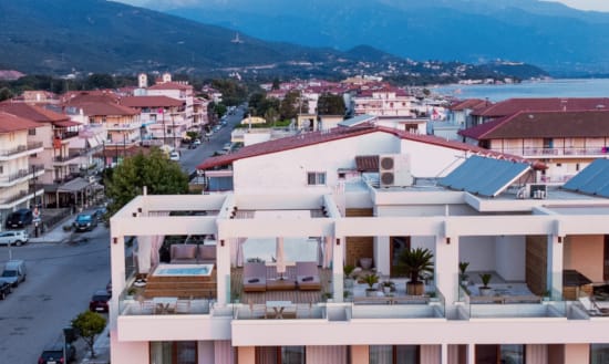 a high angle view of a building