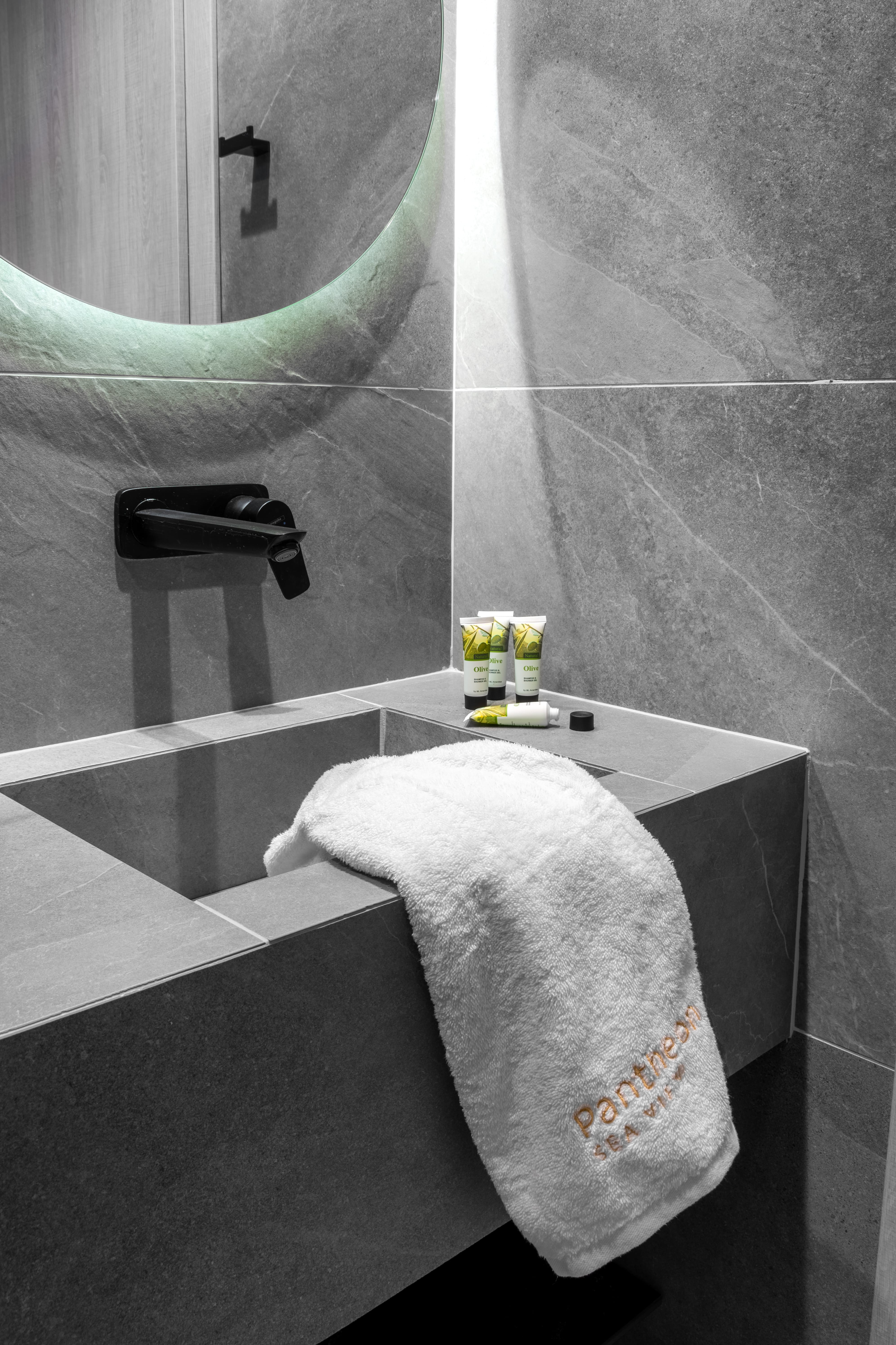 a towel on a counter