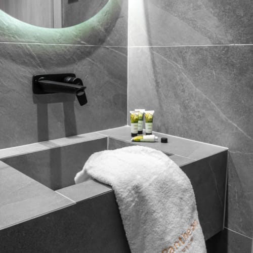 a towel on a counter