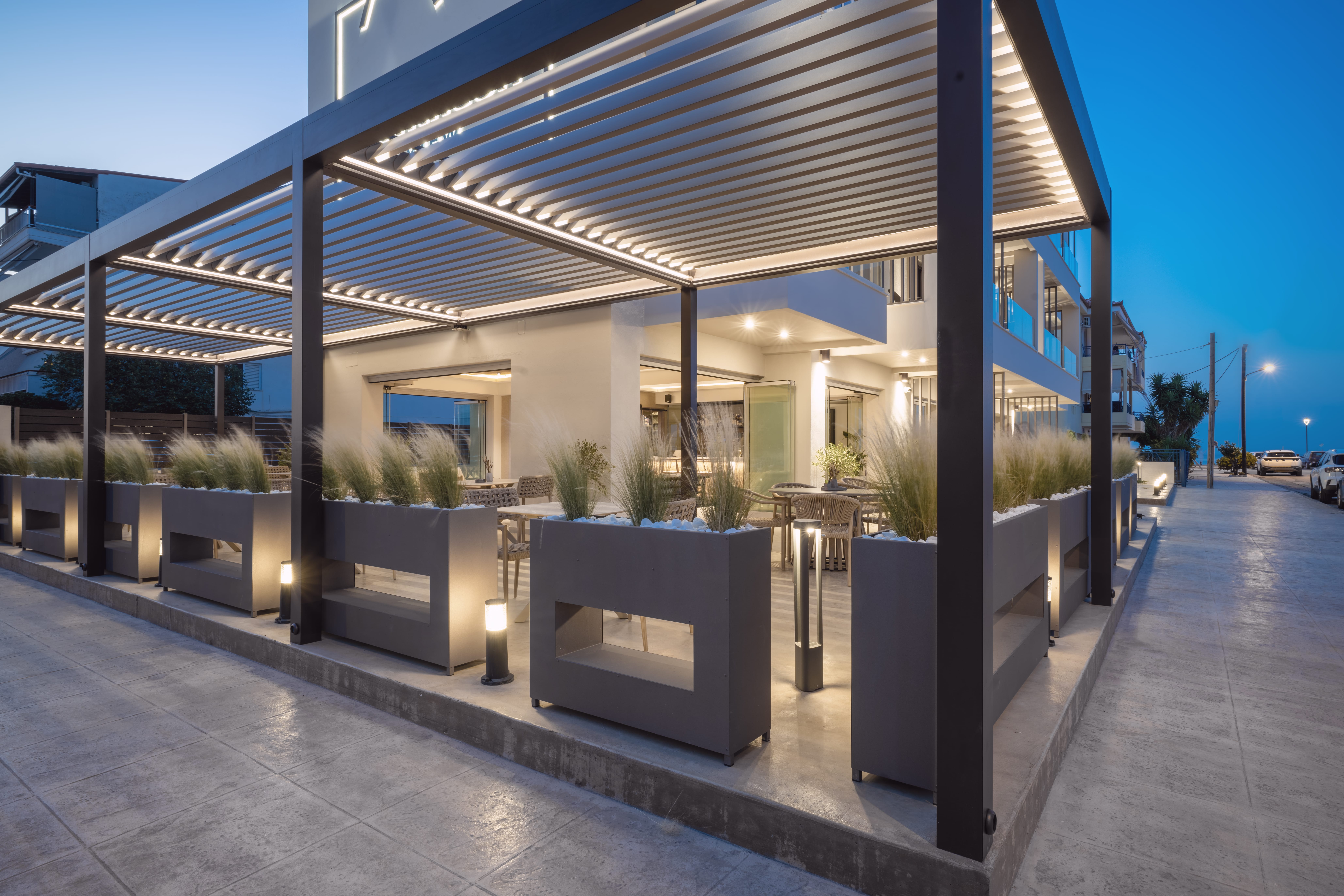 a building with a glass front