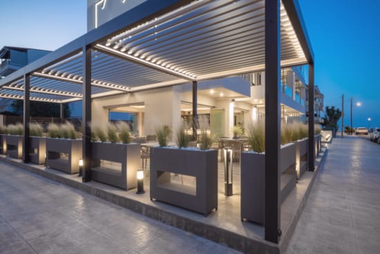 a building with a glass front