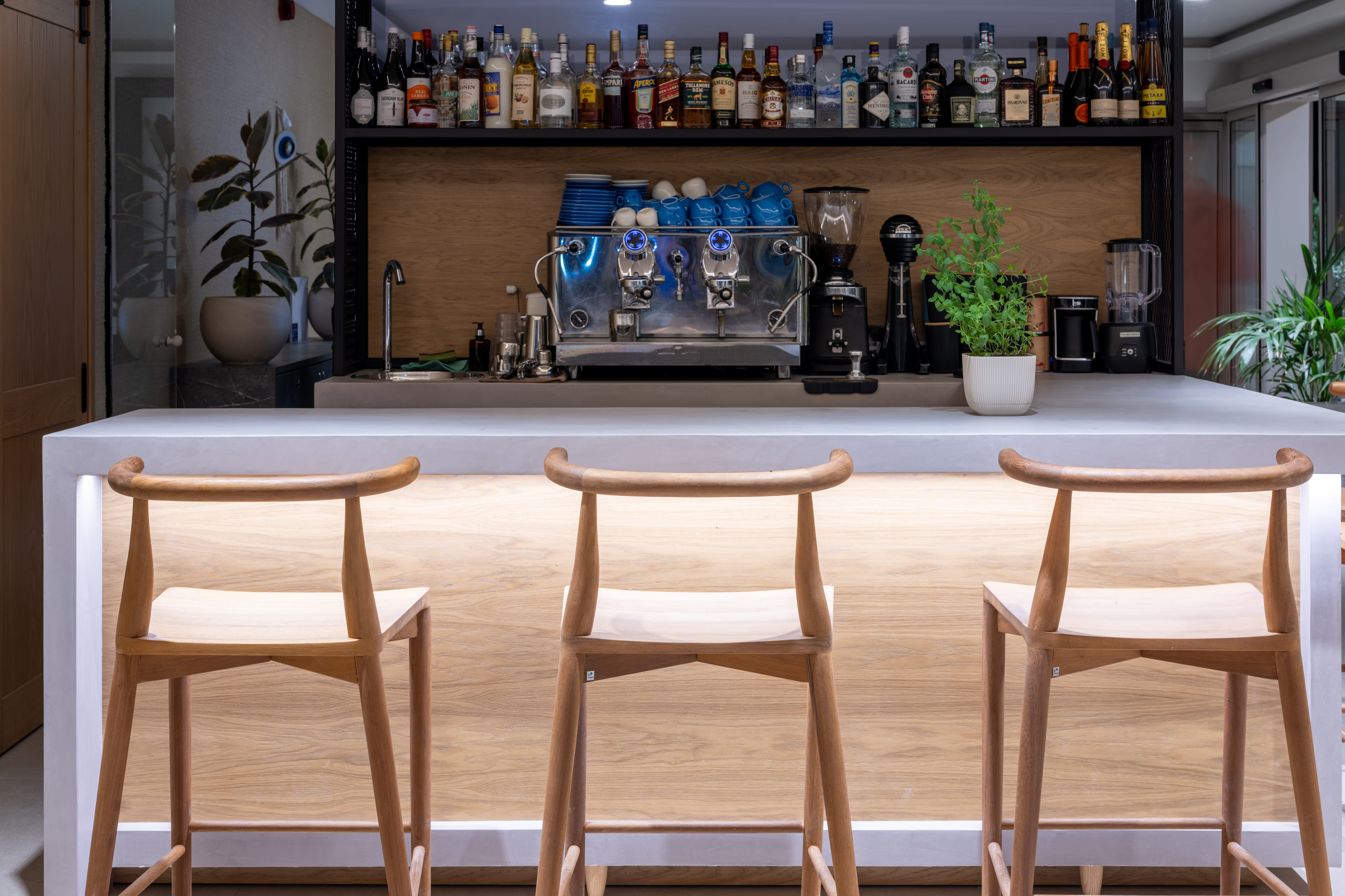 a table with chairs around it