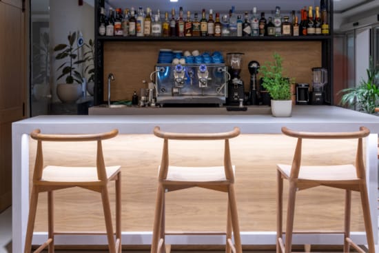 a table with chairs around it