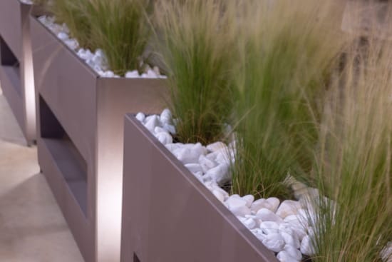 a planter box with snow