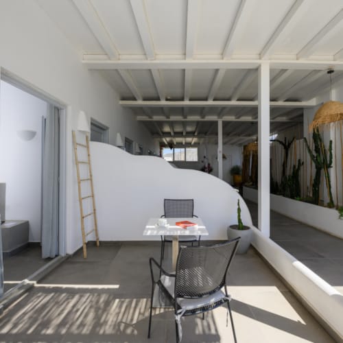 a room with a desk and a chair