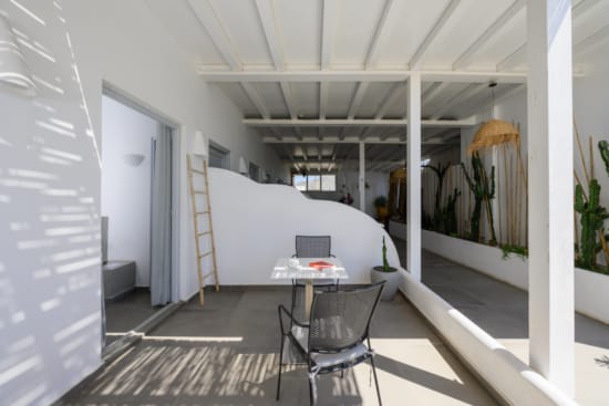 a room with a desk and a chair