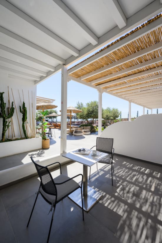 a table and chairs in a room
