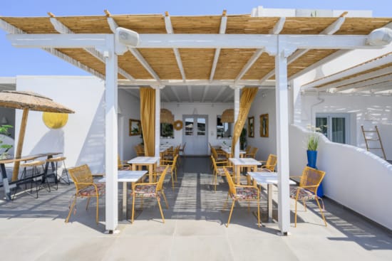 a house with tables and chairs