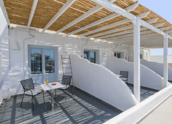 a room with a bed and a table