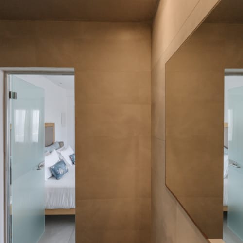 a room with a couple of doors