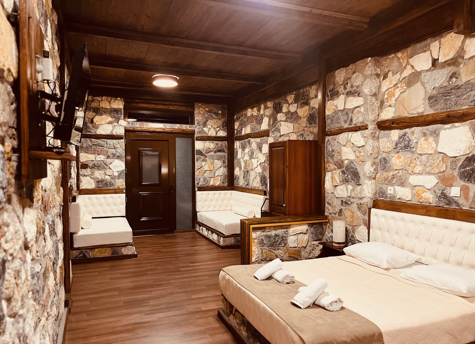 a room with a bed and a couch