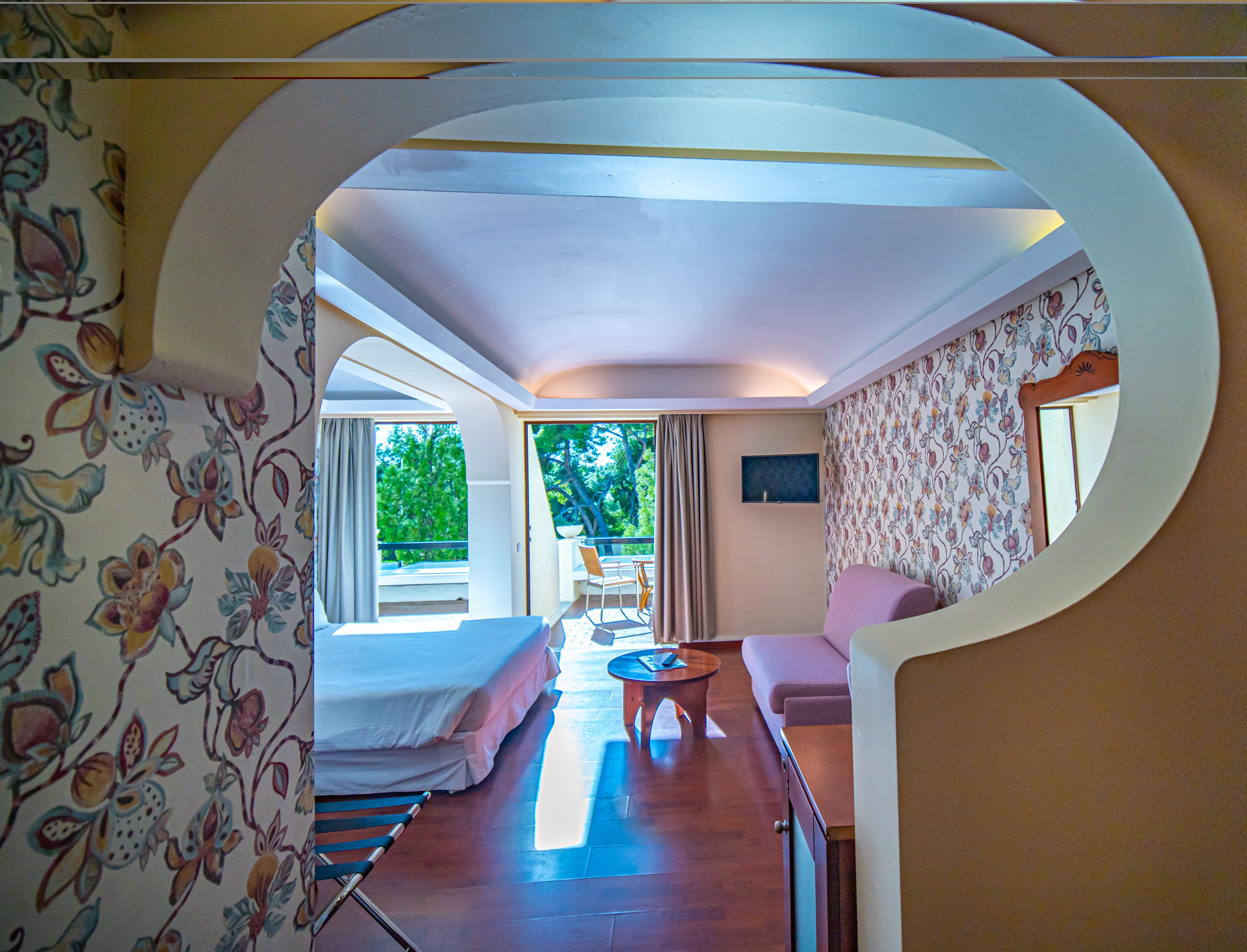 a room with a bed and a couch