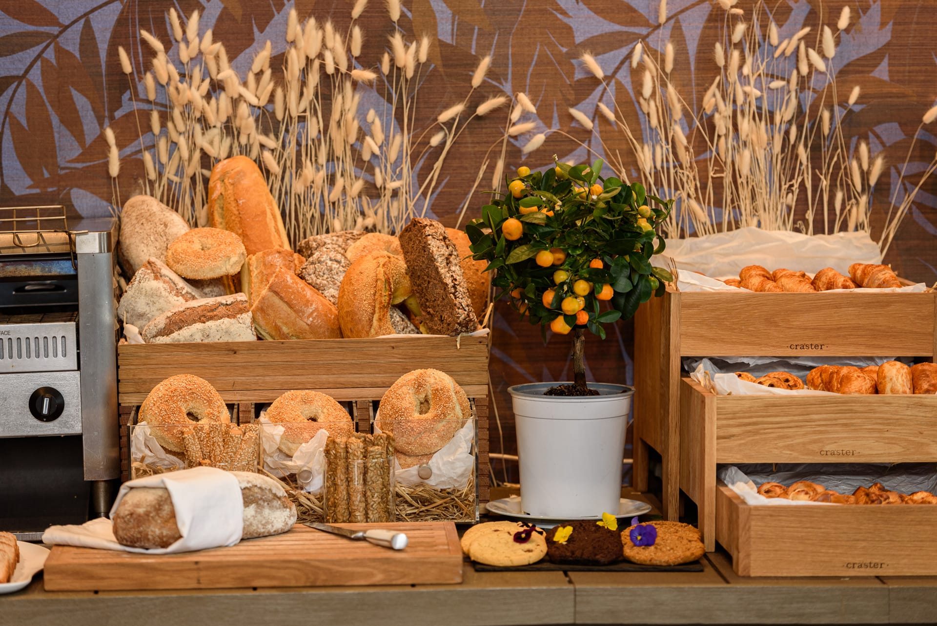 a table with food on it